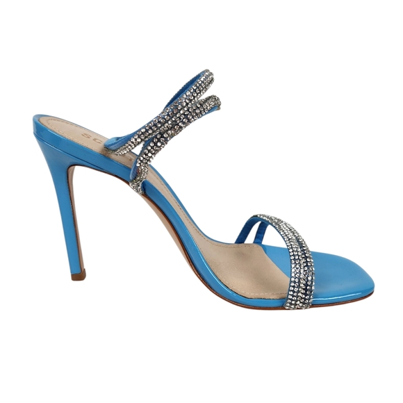 Schutz Altina Glam NWOT Blue Embellished Jeweled Stiletto Heel Prom Women Size 8 - Picture 6 of 14